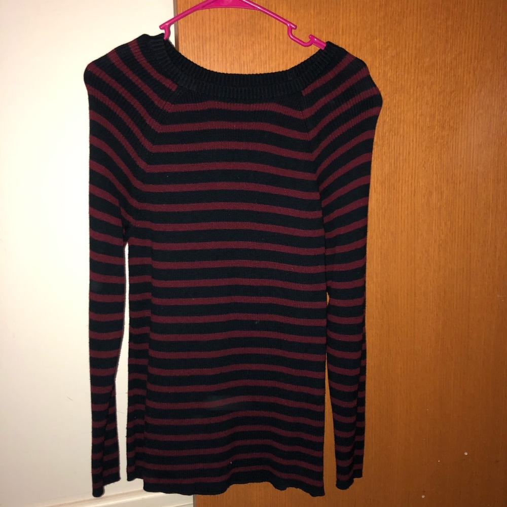 Banana Republic striped sweater w/zipper, size M